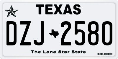 TX license plate DZJ2580