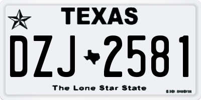 TX license plate DZJ2581