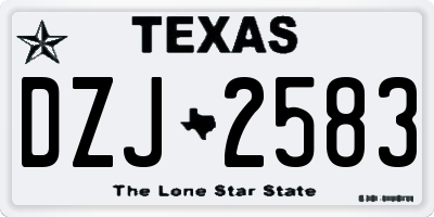 TX license plate DZJ2583