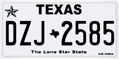 TX license plate DZJ2585