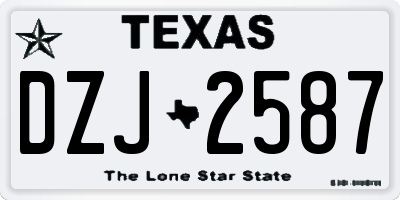 TX license plate DZJ2587