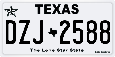 TX license plate DZJ2588