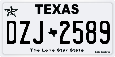 TX license plate DZJ2589