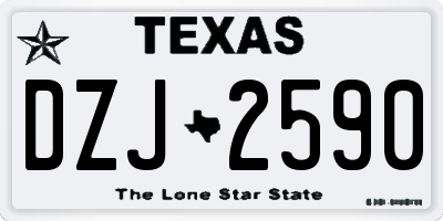 TX license plate DZJ2590