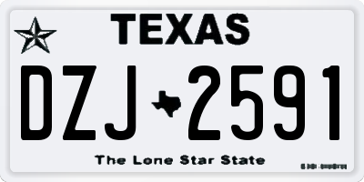TX license plate DZJ2591