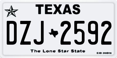 TX license plate DZJ2592