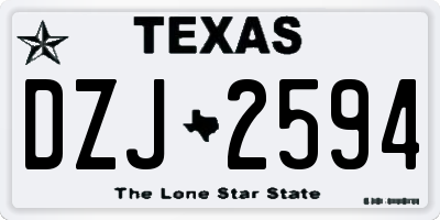 TX license plate DZJ2594