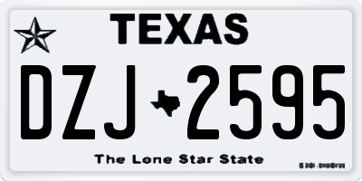 TX license plate DZJ2595