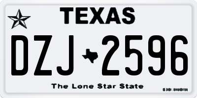 TX license plate DZJ2596