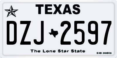 TX license plate DZJ2597
