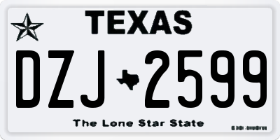 TX license plate DZJ2599