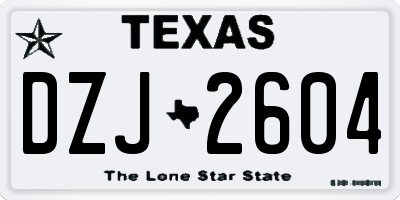 TX license plate DZJ2604