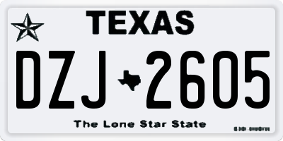 TX license plate DZJ2605