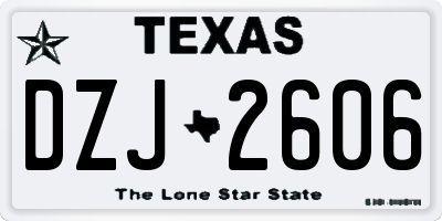 TX license plate DZJ2606