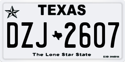 TX license plate DZJ2607