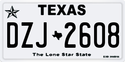 TX license plate DZJ2608