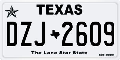 TX license plate DZJ2609
