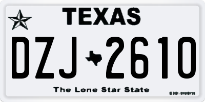 TX license plate DZJ2610