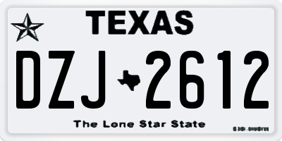 TX license plate DZJ2612
