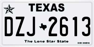 TX license plate DZJ2613