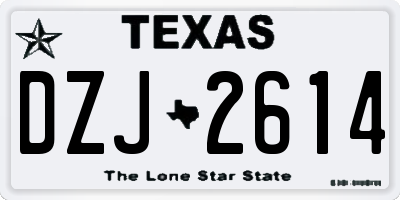 TX license plate DZJ2614