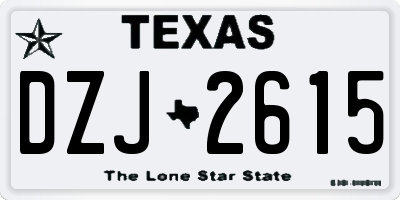 TX license plate DZJ2615