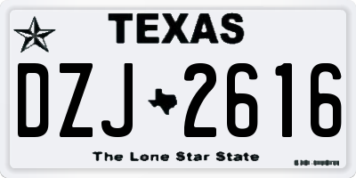 TX license plate DZJ2616