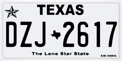 TX license plate DZJ2617