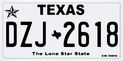 TX license plate DZJ2618