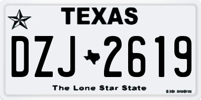 TX license plate DZJ2619