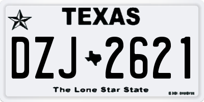 TX license plate DZJ2621