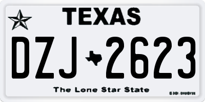 TX license plate DZJ2623
