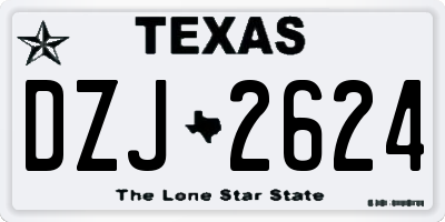 TX license plate DZJ2624