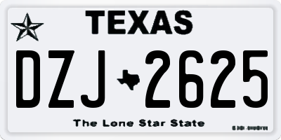 TX license plate DZJ2625