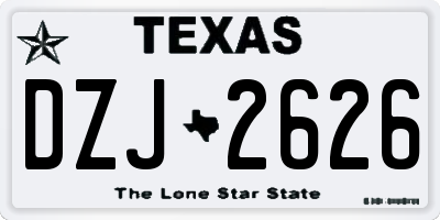 TX license plate DZJ2626