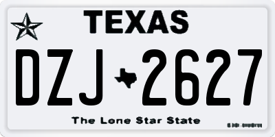 TX license plate DZJ2627