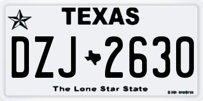 TX license plate DZJ2630