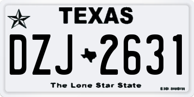 TX license plate DZJ2631