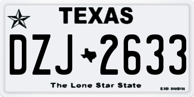 TX license plate DZJ2633