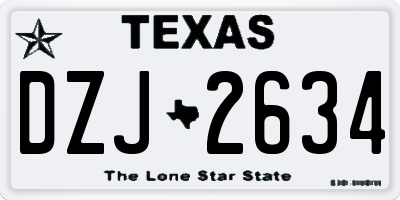 TX license plate DZJ2634