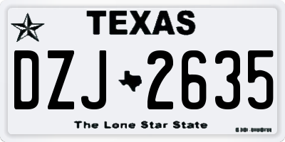 TX license plate DZJ2635