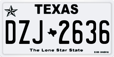 TX license plate DZJ2636