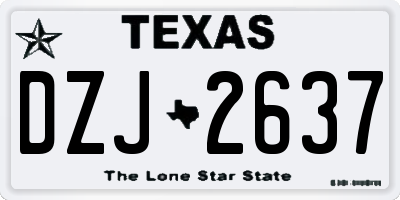 TX license plate DZJ2637