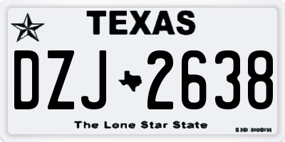 TX license plate DZJ2638