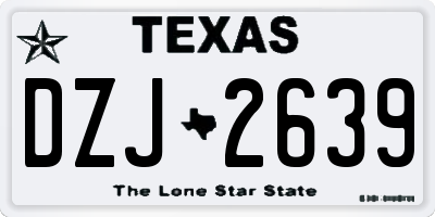 TX license plate DZJ2639