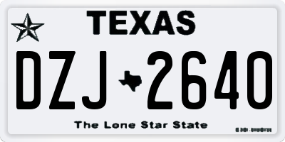TX license plate DZJ2640