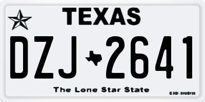 TX license plate DZJ2641