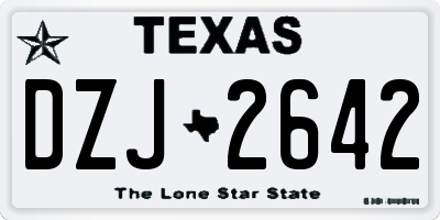 TX license plate DZJ2642