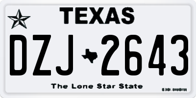 TX license plate DZJ2643