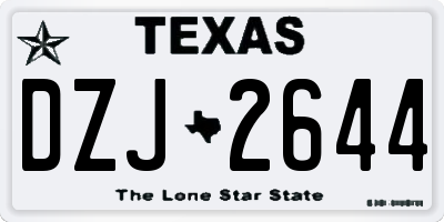 TX license plate DZJ2644